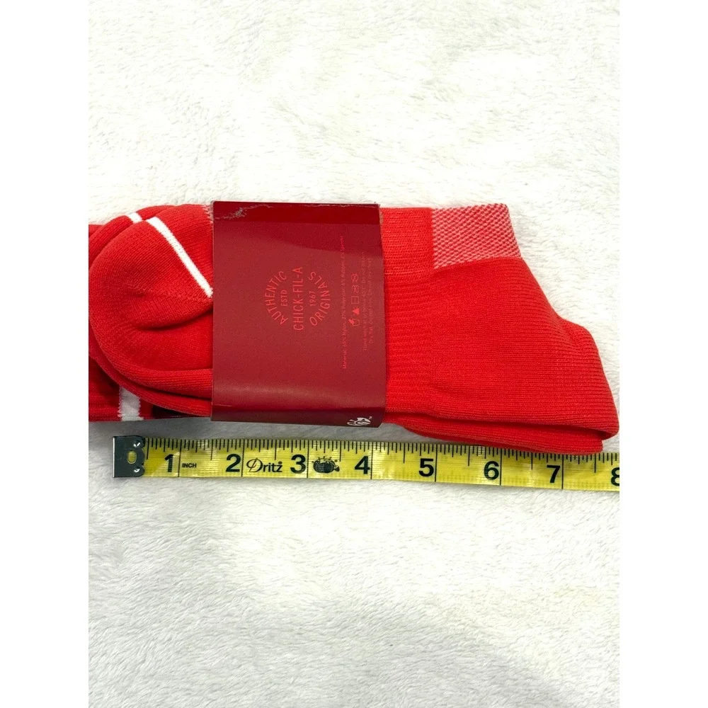 Chick-fil-A Originals Barbeque Rich & Bold Red Crew Socks New Novelty Unisex‎